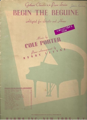 Picture of Begin the Beguine, Cole Porter, piano solo arr. by Henry Levine