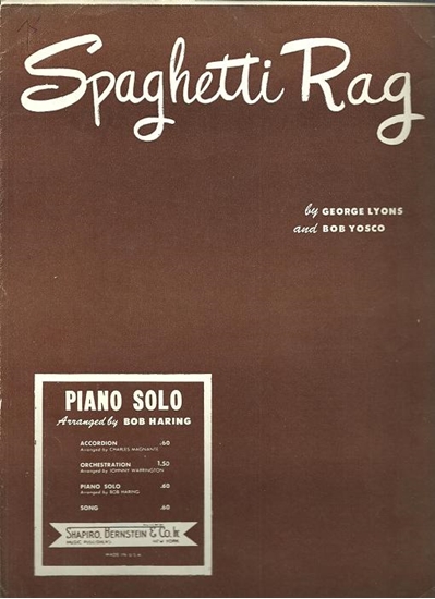 Picture of Spaghetti Rag, George Lyons & Bob Yosco, arr. Bob Haring, piano solo