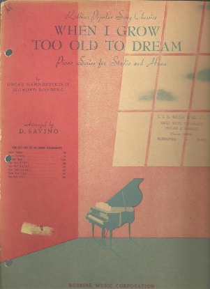 Picture of When I Grow Too Old to Dream, Sigmund Romberg, arr. Domenico Savino, piano solo 
