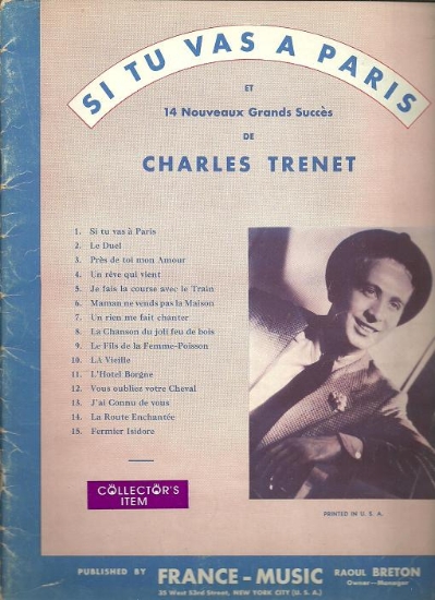Picture of Si tu vas a Paris, Charles Trenet