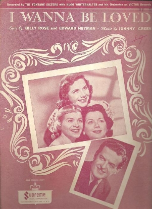 Picture of I Wanna Be Loved, Billy Rose/ Edward Heyman/ Johnny Green, recorded by The Fontane Sisters
