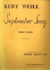 Picture of September Song, from "Knickerbocker Holiday", Maxwell Anderson & Kurt Weill, arr. Trude Rittman