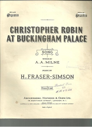 Picture of Christopher Robin at Buckingham Palace, low voice solo in G, A. A. Milne & H. Fraser-Simson