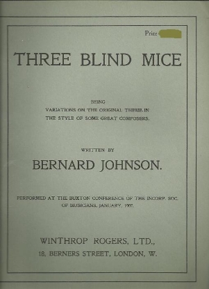 Picture of Three Blind Mice, arr. Bernard Johnson