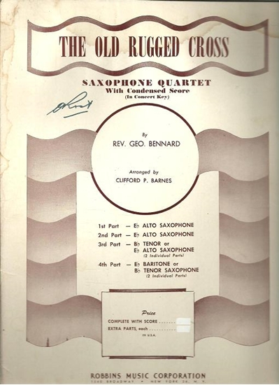 Picture of The Old Rugged Cross, Rev. George Bennard, arr. Clifford P. Barnes for Saxophone Quartet