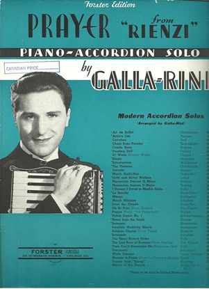 Picture of Prayer from Rienzi, Richard Wagner, arr. A.Galla-Rini, accordion solo