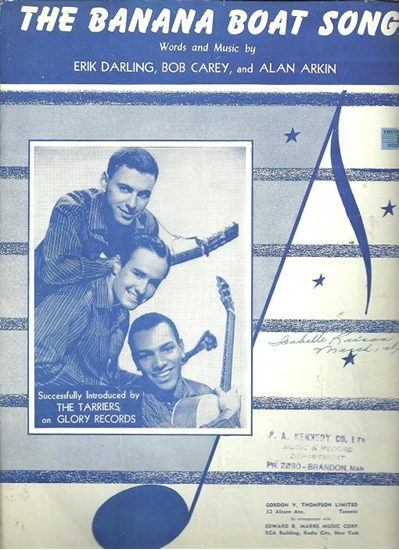 Picture of The Banana Boat Song, Erik Darling/ Bob Carey/ Alan Arkin, recorded by The Tarriers