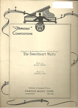 Picture of The Sweetheart Waltz, from the movie "College Holiday", Ralph Freed & Burton Lane