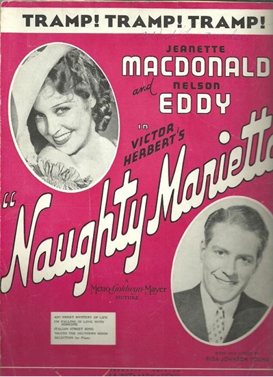 Picture of Tramp Tramp Tramp, from "Naughty Marietta", Victor Herbert, Jeanette MacDonald & Nelson Eddy