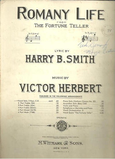 Picture of Romany Life, from "The Fortune Teller", Victor Herbert