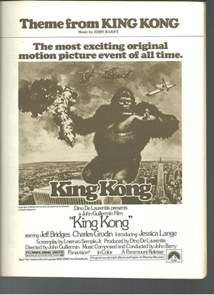 Picture of King Kong.....Theme from(Vocal Version), Are You in There, John Barry