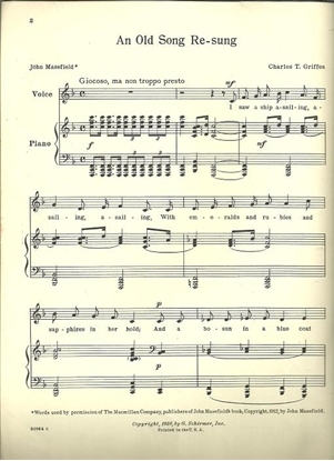 Picture of An Old Song Re-Sung, Charles T. Griffes, low voice solo