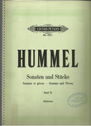 Picture of Sonatas & Pieces Book 2, Johann Nepomuk Hummel, piano solo songbook