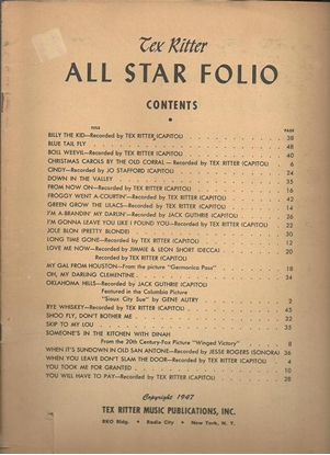 Picture of Tex Ritter All Star Folio