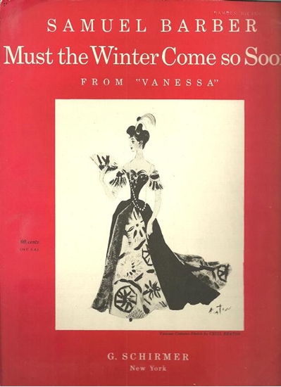 Picture of Must the Winter Come So Soon, from "Vanessa", Samuel Barber, high voice solo