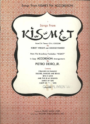 Picture of Kismet, Alexander Borodin, adapted by Robert Wright & George Forrest, arr. Pietro Deiro