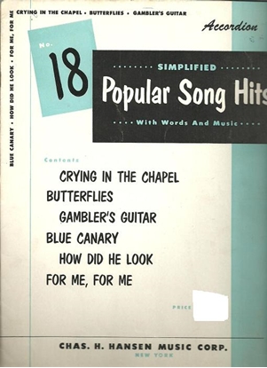 Picture of Popular Song Hits No. 18, arr. Bruno Camini, accordion songbook
