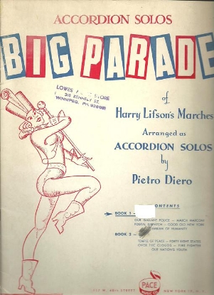 Picture of Big Parade of Harry Lifson's Marches Book 1, arr. Pietro Deiro, accordion 
