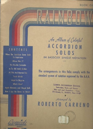 Picture of Rainbow Accordion Solos Book One, arr. Roberto Carreno