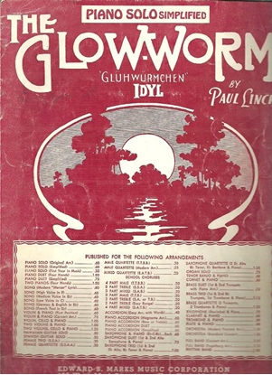 Picture of The Glow-Worm, Paul Lincke, arr. for easy piano by Otto Lindemann