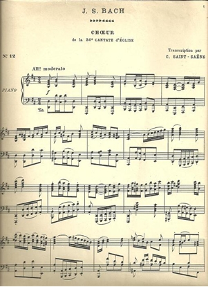 Picture of Chorus from Cantata No. 30, J. S. Bach, transcribed for piano solo by Camille Saint-Saens