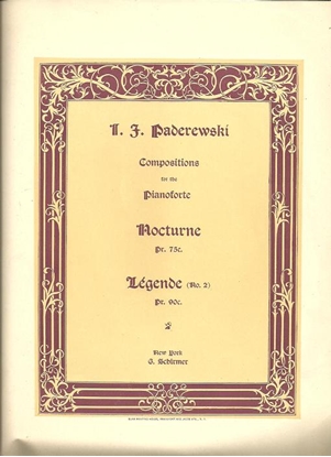 Picture of Nocturne, Ignace Paderewski, piano solo 