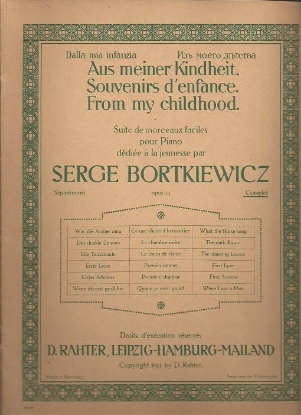 Picture of From My Childhood Opus 14, Serge Bortkiewicz