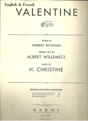 Picture of Valentine, Herbert Reynolds/ Albert Willemetz/ H. Christine