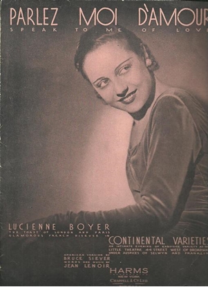 Picture of Parlez moi d'amour, Speak to Me of Love, from "Continental Varieties", Jean Lenoir, popularized by Lucienne Boyer