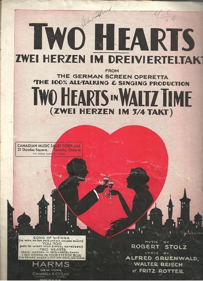 Picture of Zwei herzen im dreivierteltakt, Two Hearts in 3/4 Time, W. Reisch & Robert Stolz