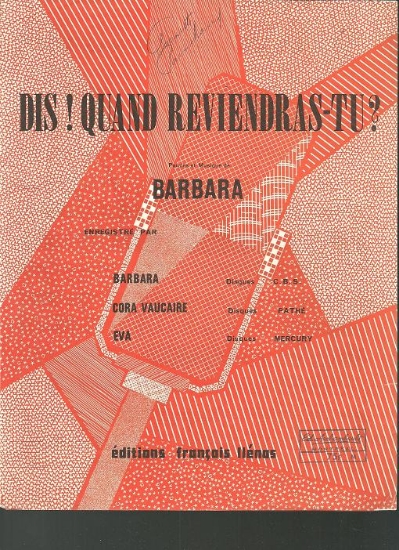 Picture of Dis! Quand reviendras-tu?, words & music by Barbara