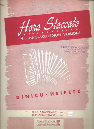 Picture of Hora Staccato, Dinicu-Heifetz, arr. Bernard Alkoff, accordion solo
