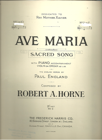 Picture of Ave Maria, Robert A. Horne, med-high voice