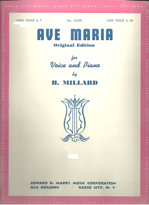 Picture of Ave Maria, H. Millard, medium high voice solo