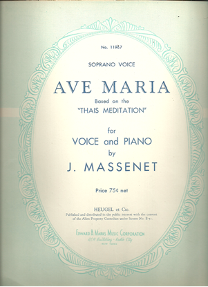 Picture of Ave Maria, Jules Massenet, soprano sheet music