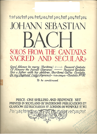 Picture of On My Shepherd I Rely, J. S. Bach, soprano solo