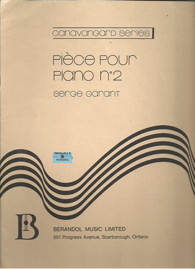 Picture of Piece pour Piano No. 2, Serge Garant, piano solo