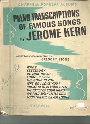 Picture of Piano Transcriptions of Famous Songs by Jerome Kern, arr. Gregory Stone