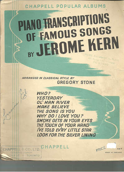 Picture of Piano Transcriptions of Famous Songs by Jerome Kern, arr. Gregory Stone