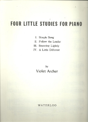 Picture of Four Little Studies for Piano, Violet Archer