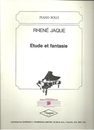 Picture of Etude et fantasie, Rhene Jaque, piano solo
