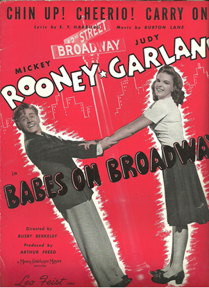 Picture of Chin Up Cherio Carry On, from "Babes on Broadway", E. Y. Harburg & Burton Lane, sung by Judy Garland