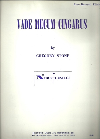 Picture of Vade Mecum Cingarus, Gregory Stone, free bass accordion solo