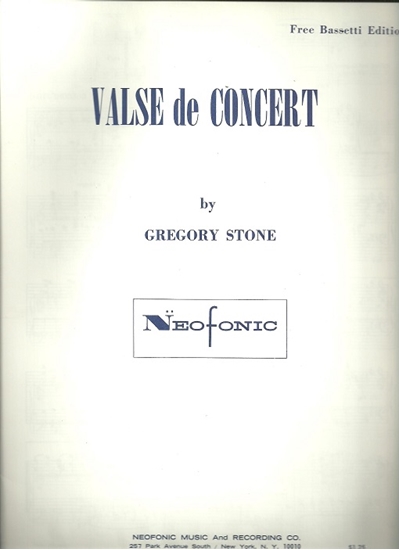 Picture of Valse de Concert, Gregory Stone, free bass accordion solo