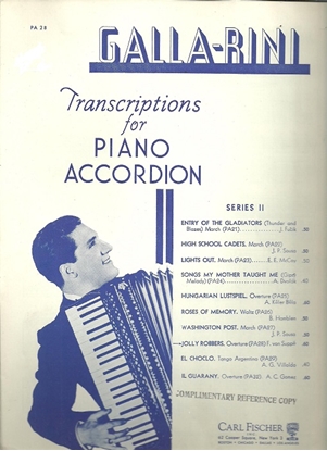 Picture of Jolly Robbers Overture, Franz Von Suppe, arr. Galla-Rini, accordion solo