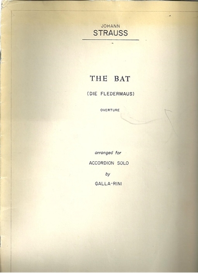 Picture of Die Fledermaus Overture (The Bat), Johann Strauss, arr. Galla-Rini, accordion solo