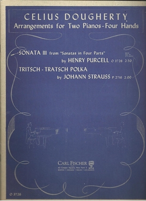 Picture of Sonata III from "Sonatas in Four Parts, Henry Purcell, arr. Celius Dougherty, piano duo sheet music