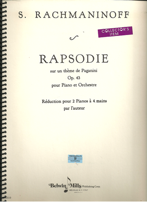 Picture of Rapsodie on a Theme of Paganini Op. 43, Sergei Rachmaninoff, piano duo