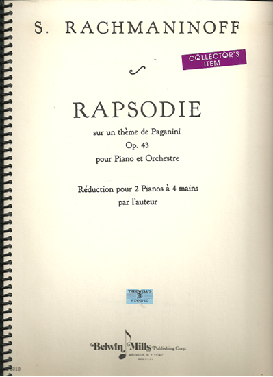 Picture of Rapsodie on a Theme of Paganini Op. 43, Sergei Rachmaninoff, piano duo