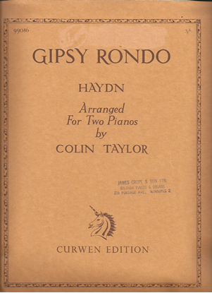 Picture of Gipsy Rondo, F. J. Haydn, arr. Colin Taylor for piano duo